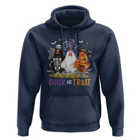 Funny Halloween Hoodie Chick Or Treat Chicken Farm Witches Skeleton