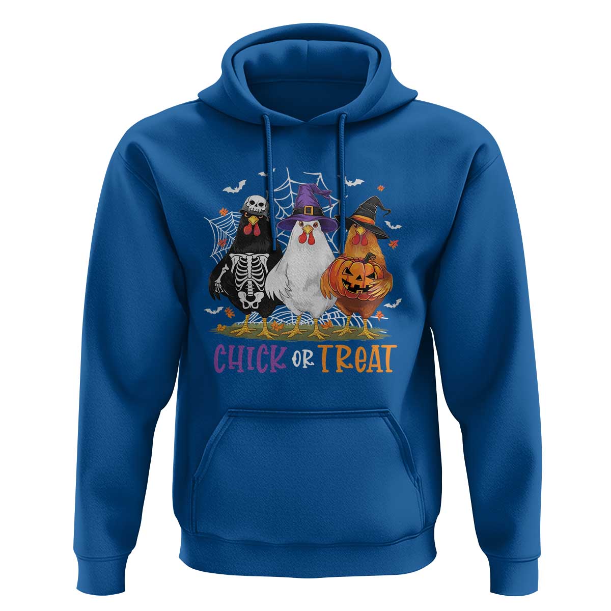 Funny Halloween Hoodie Chick Or Treat Chicken Farm Witches Skeleton