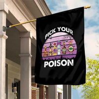 Funny Halloween Garden Flag Pick Your Poison Wine Bottles Witch - Wonder Print Shop