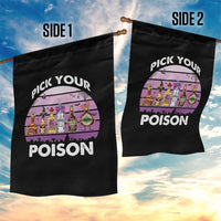 Funny Halloween Garden Flag Pick Your Poison Wine Bottles Witch - Wonder Print Shop