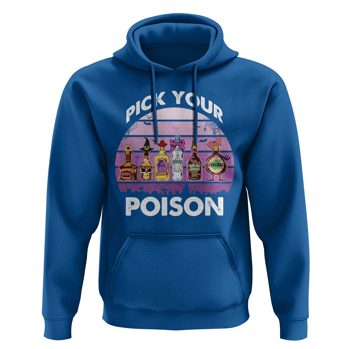 Funny Halloween Hoodie Pick Your Poison Wine Bottles Witch