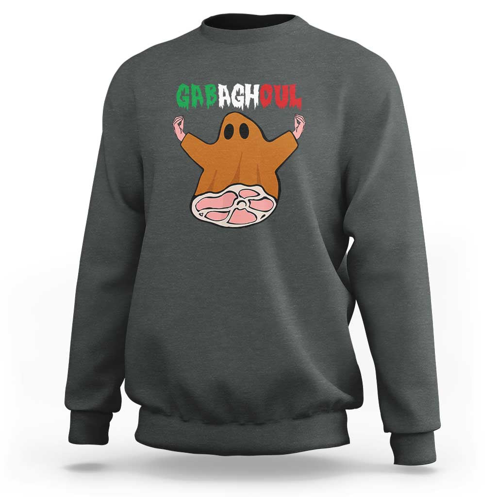 Funny Halloween Sweatshirt Gabaghoul Ghost Italian Flag Ham - Wonder Print Shop