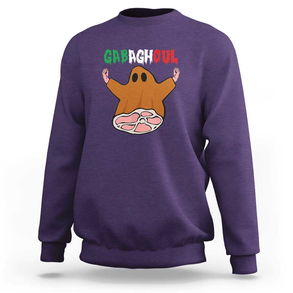 Funny Halloween Sweatshirt Gabaghoul Ghost Italian Flag Ham - Wonder Print Shop