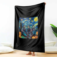 Halloween Throw Blanket Scary Murderers Starry Night Pumpkin Vincent Van Gogh - Wonder Print Shop