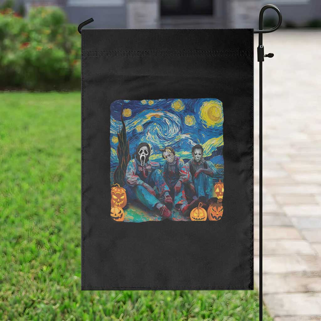 Halloween Garden Flag Scary Murderers Starry Night Pumpkin Vincent Van Gogh - Wonder Print Shop