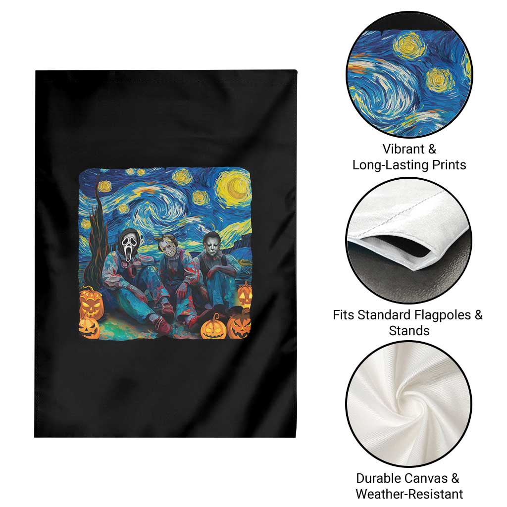 Halloween Garden Flag Scary Murderers Starry Night Pumpkin Vincent Van Gogh - Wonder Print Shop