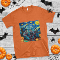 Halloween T Shirt Scary Murderers Starry Night Pumpkin Vincent Van Gogh - Wonder Print Shop