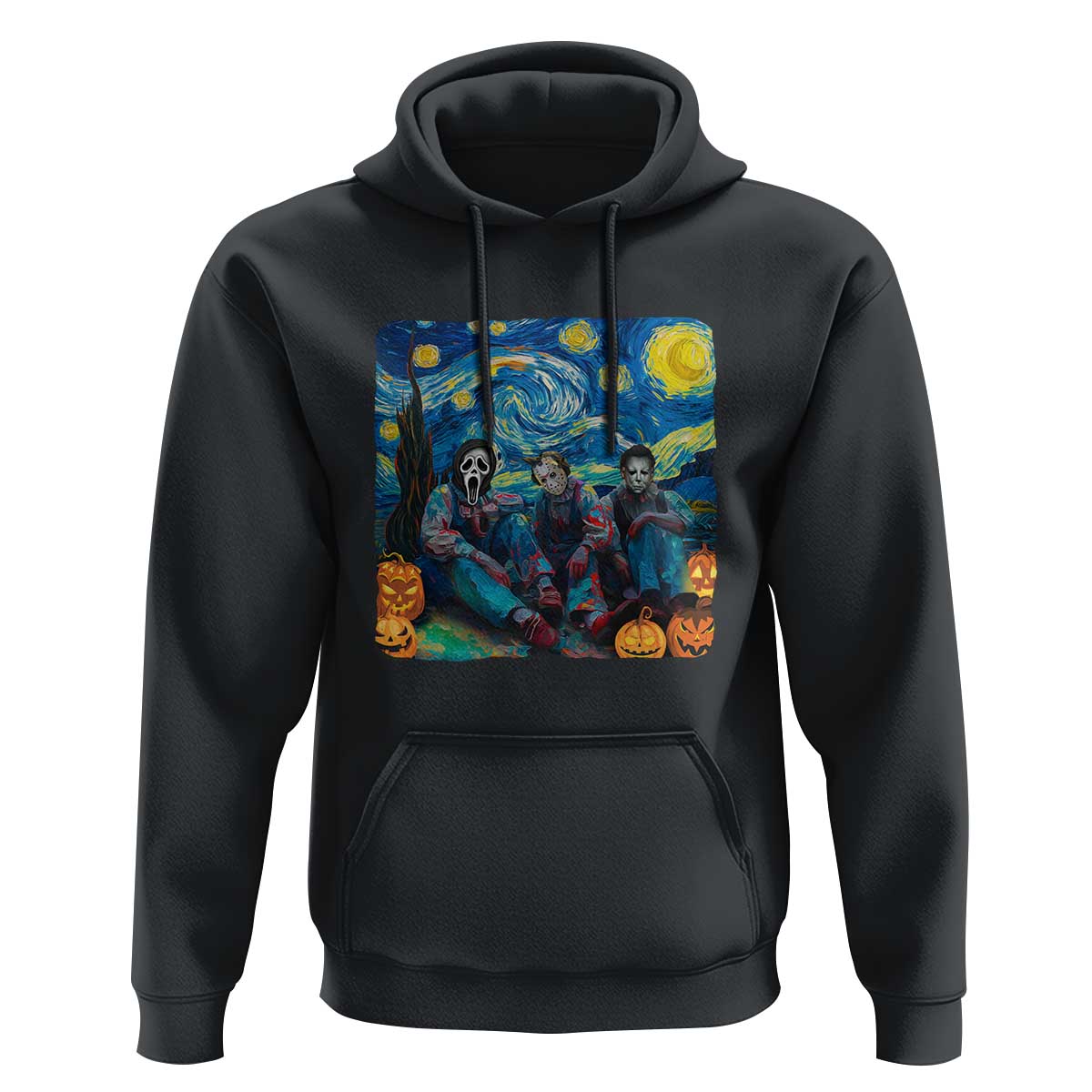 Halloween Hoodie Scary Murderers Starry Night Pumpkin Vincent Van Gogh