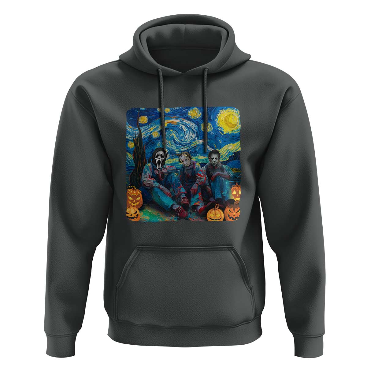 Halloween Hoodie Scary Murderers Starry Night Pumpkin Vincent Van Gogh