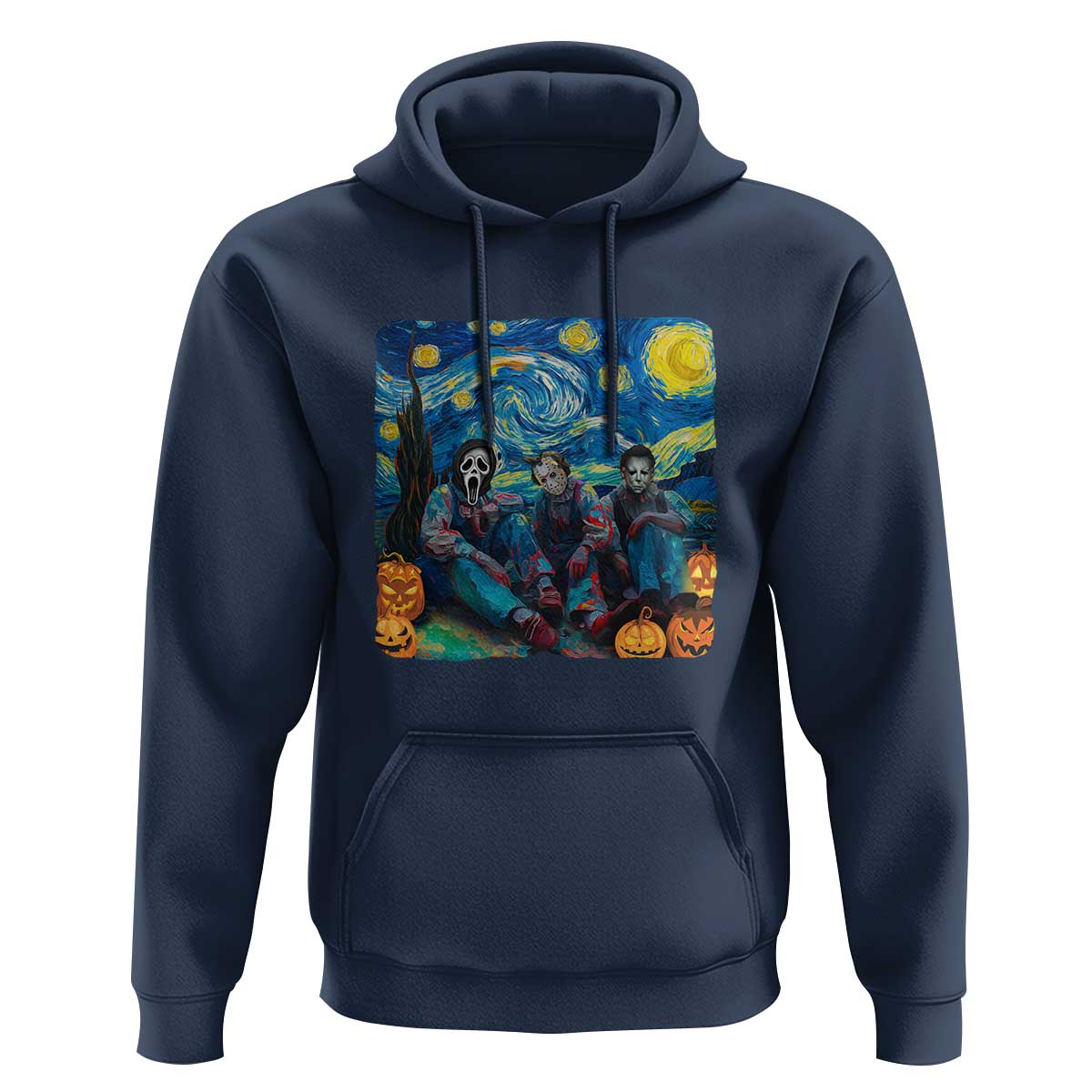 Halloween Hoodie Scary Murderers Starry Night Pumpkin Vincent Van Gogh