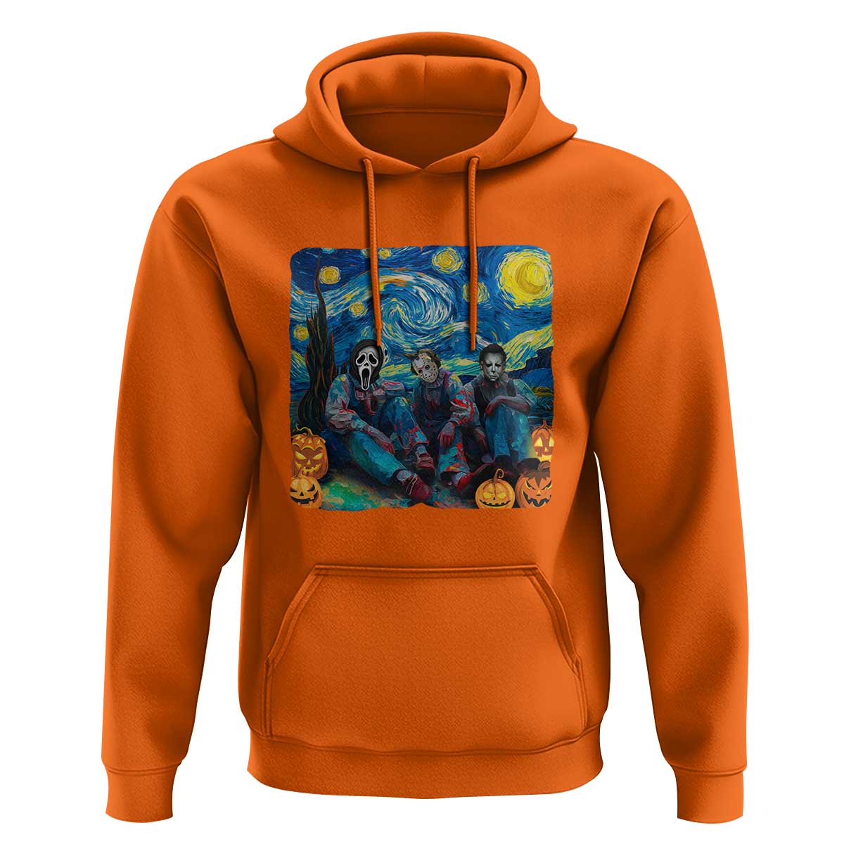 Halloween Hoodie Scary Murderers Starry Night Pumpkin Vincent Van Gogh