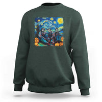 Halloween Sweatshirt Scary Murderers Starry Night Pumpkin Vincent Van Gogh - Wonder Print Shop