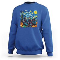 Halloween Sweatshirt Scary Murderers Starry Night Pumpkin Vincent Van Gogh - Wonder Print Shop
