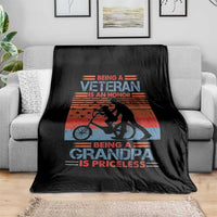 Veteran Grandpa Throw Blanket Being A Veteran Is An Honor Being A Grandpa Is Priceless