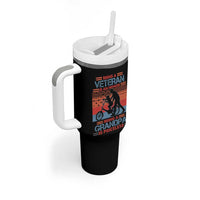 Veteran Grandpa Tumbler With Handle Being A Veteran Is An Honor Being A Grandpa Is Priceless