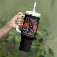 Veteran Grandpa Tumbler With Handle Being A Veteran Is An Honor Being A Grandpa Is Priceless