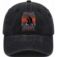 Veteran Grandpa Washed Cotton Baseball Cap Being A Veteran Is An Honor Being A Grandpa Is Priceless