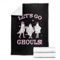 Funny Halloween Throw Blanket Let's Go Ghouls Cowgirl Western Ghost - Wonder Print Shop