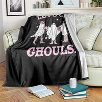 Funny Halloween Throw Blanket Let's Go Ghouls Cowgirl Western Ghost - Wonder Print Shop