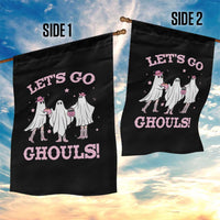 Funny Halloween Garden Flag Let's Go Ghouls Cowgirl Western Ghost - Wonder Print Shop