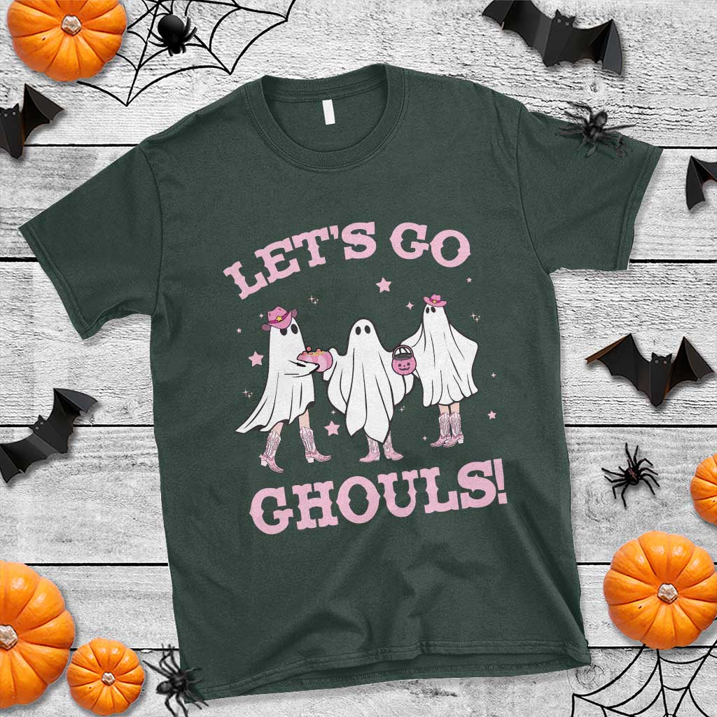 Funny Halloween T Shirt Let's Go Ghouls Cowgirl Western Ghost - Wonder Print Shop