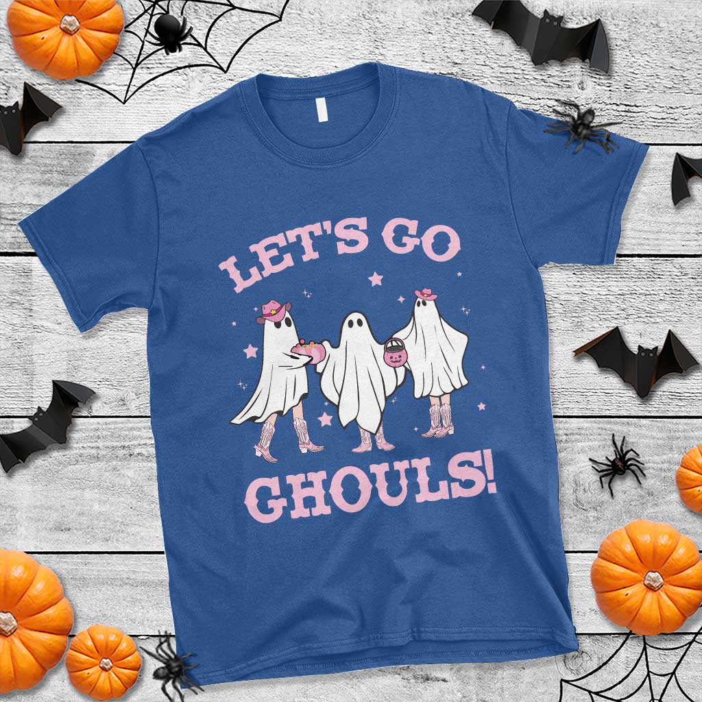 Funny Halloween T Shirt Let's Go Ghouls Cowgirl Western Ghost - Wonder Print Shop