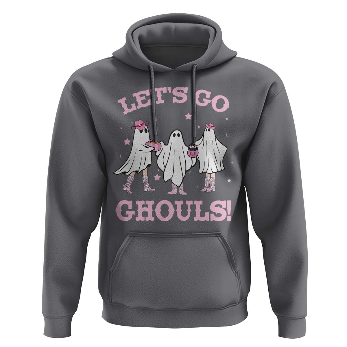 Funny Halloween Hoodie Let's Go Ghouls Cowgirl Western Ghost