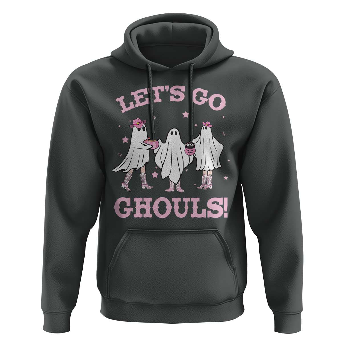 Funny Halloween Hoodie Let's Go Ghouls Cowgirl Western Ghost
