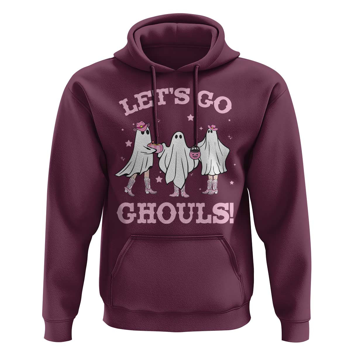 Funny Halloween Hoodie Let's Go Ghouls Cowgirl Western Ghost