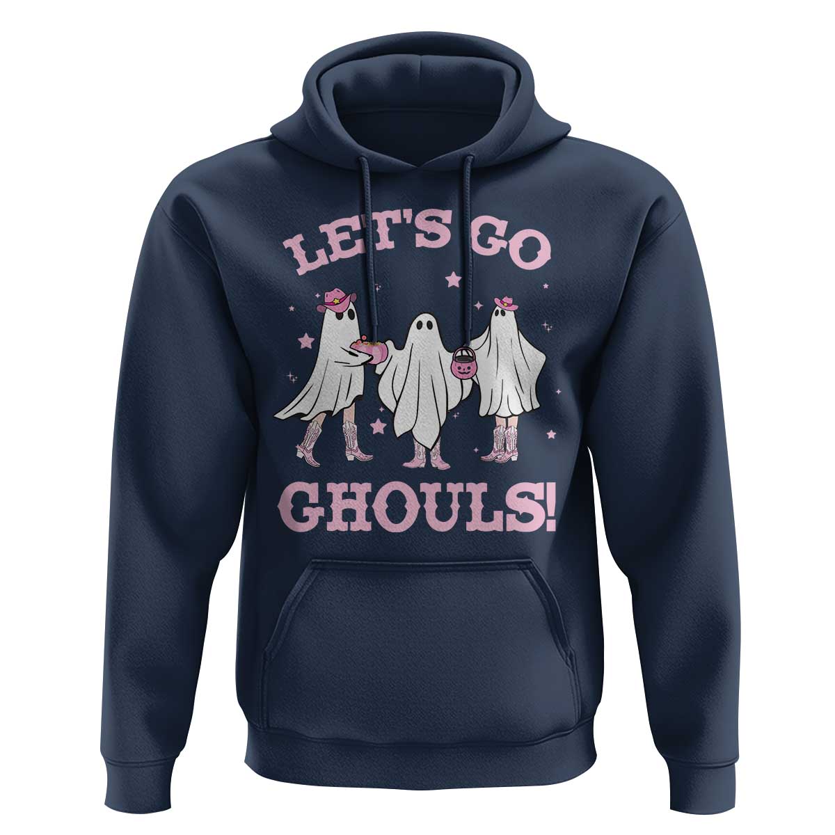 Funny Halloween Hoodie Let's Go Ghouls Cowgirl Western Ghost