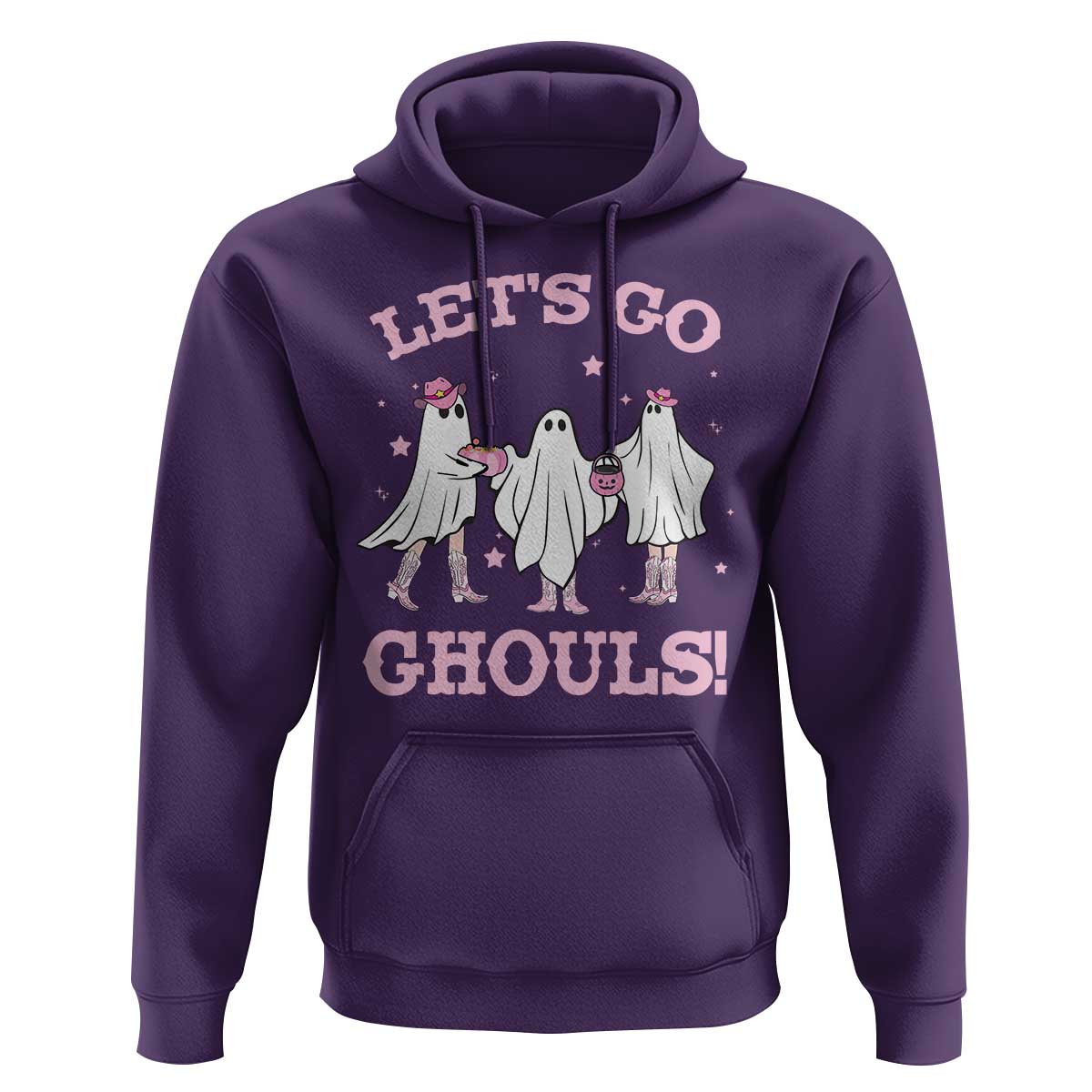 Funny Halloween Hoodie Let's Go Ghouls Cowgirl Western Ghost