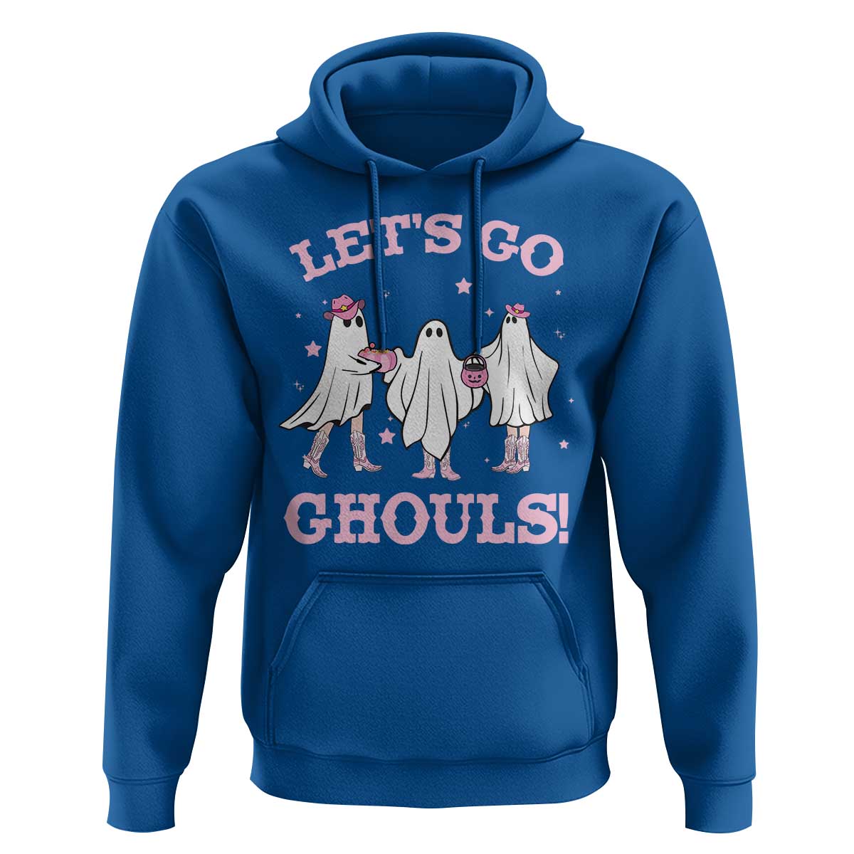 Funny Halloween Hoodie Let's Go Ghouls Cowgirl Western Ghost