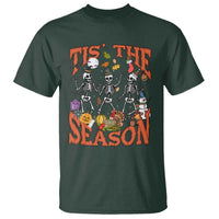 Funny HalloThankMas T Shirt Tis The Season Halloween Thanksgiving Christmas Skeleton - Wonder Print Shop