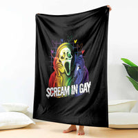 Halloween LGBT Throw Blanket Scream In Gay Ghost Murderer Rainbow - Wonder Print Shop
