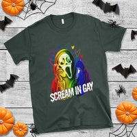 Halloween LGBT T Shirt Scream In Gay Ghost Murderer Rainbow - Wonder Print Shop