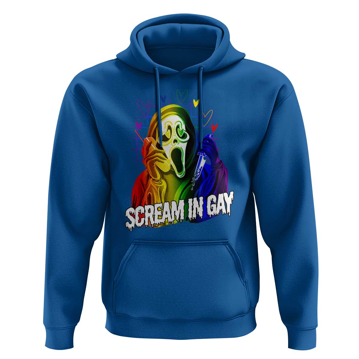Halloween LGBT Hoodie Scream In Gay Ghost Murderer Rainbow