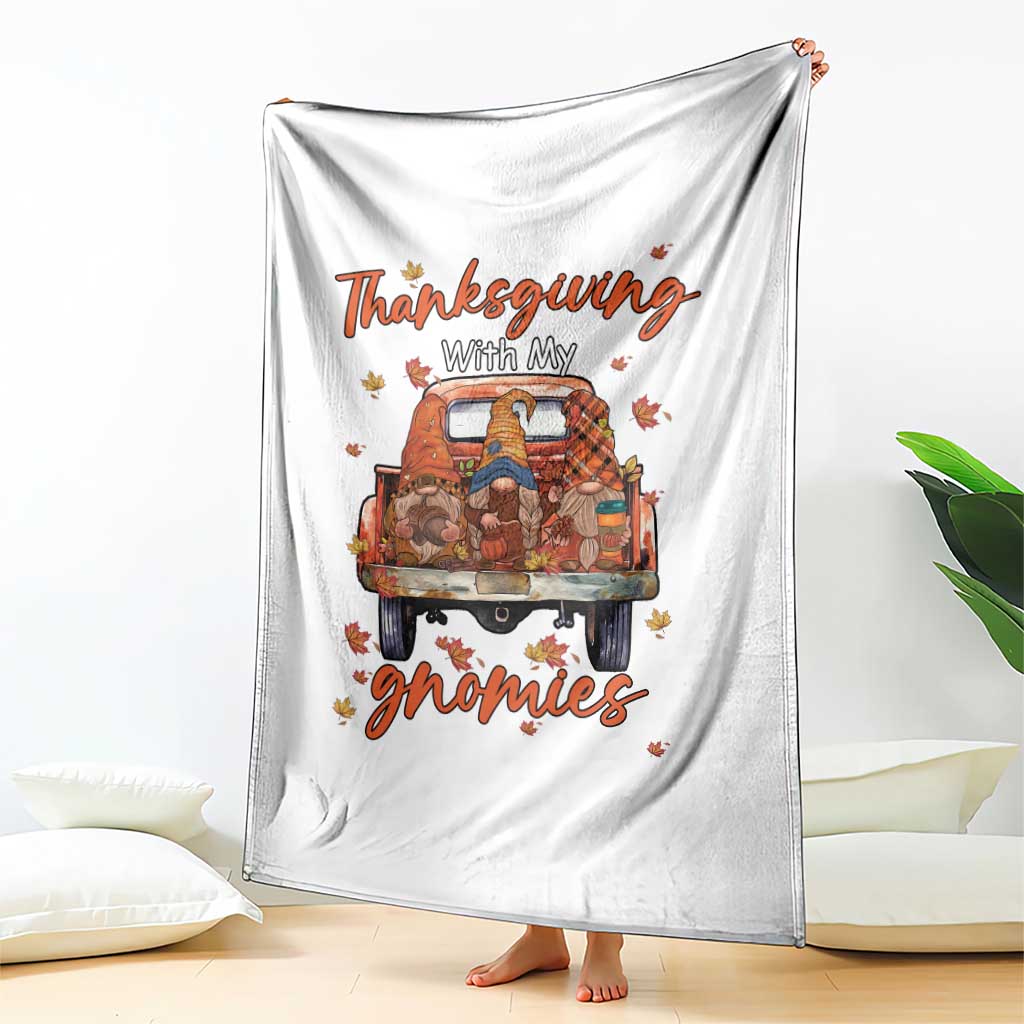 Thanksgiving Day Throw Blanket Thanksgiving With My Gnomies Car Fall Season - Wonder Print Shop