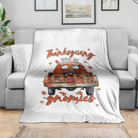 Thanksgiving Day Throw Blanket Thanksgiving With My Gnomies Car Fall Season - Wonder Print Shop