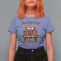 Thanksgiving Day T Shirt For Women Thanksgiving With My Gnomies Car Fall Season - Wonder Print Shop