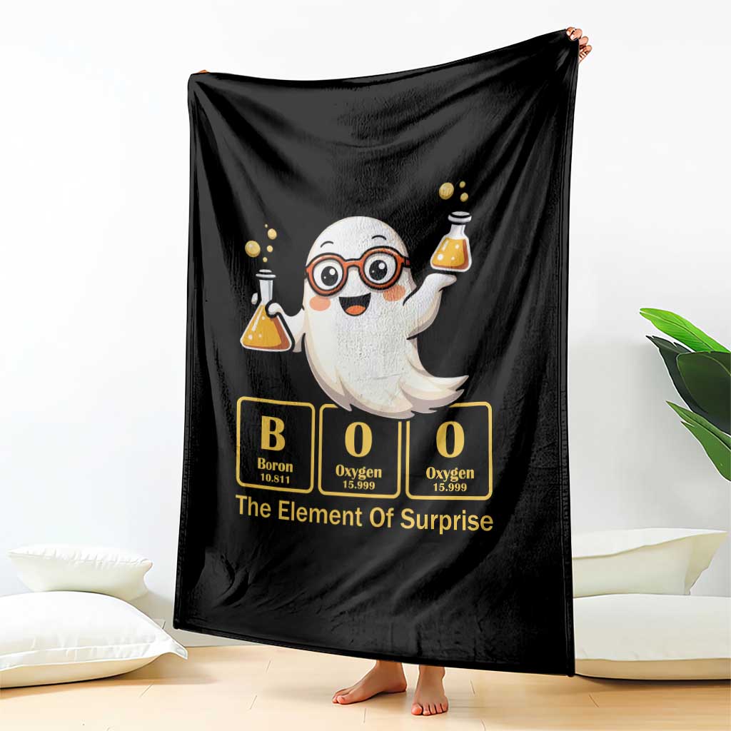 Halloween Chemistry Throw Blanket Boo The Element Of Surprise Ghost Nerd - Wonder Print Shop