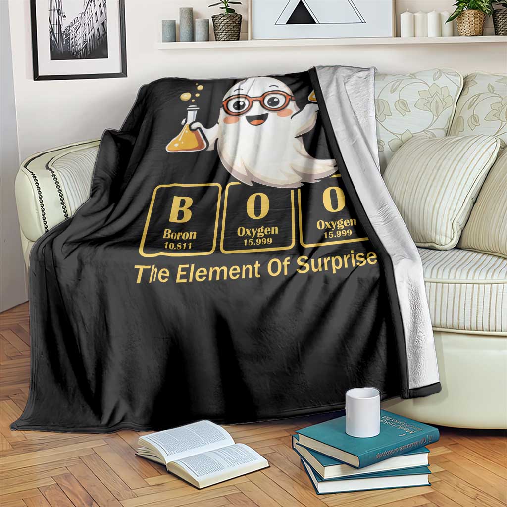 Halloween Chemistry Throw Blanket Boo The Element Of Surprise Ghost Nerd - Wonder Print Shop