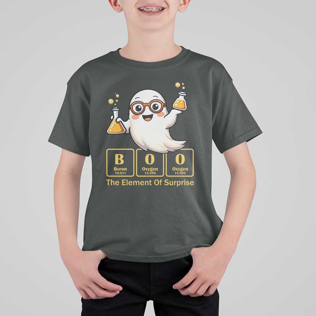 Halloween Chemistry T Shirt For Kid Boo The Element Of Surprise Ghost Nerd - Wonder Print Shop