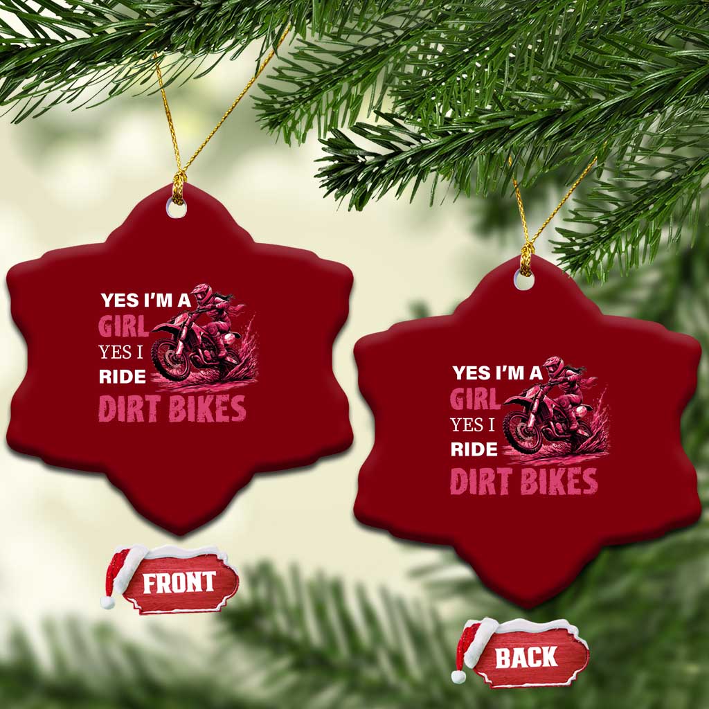 Yes I'm A Girl Yes I Ride Dirt Bikes Ceramic Ornament Motocross Biker - Wonder Print Shop