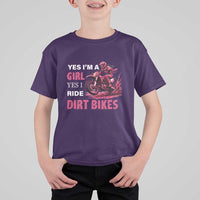 Yes I'm A Girl Yes I Ride Dirt Bikes T Shirt For Kid Motocross Biker - Wonder Print Shop