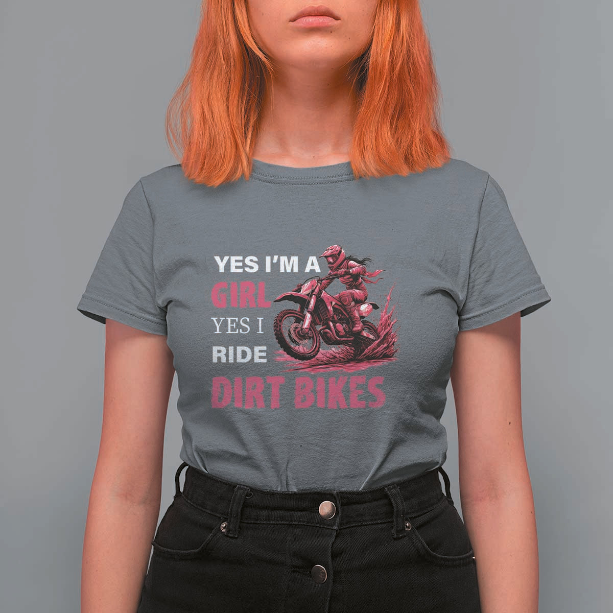 Yes I'm A Girl Yes I Ride Dirt Bikes T Shirt For Women Motocross Biker - Wonder Print Shop