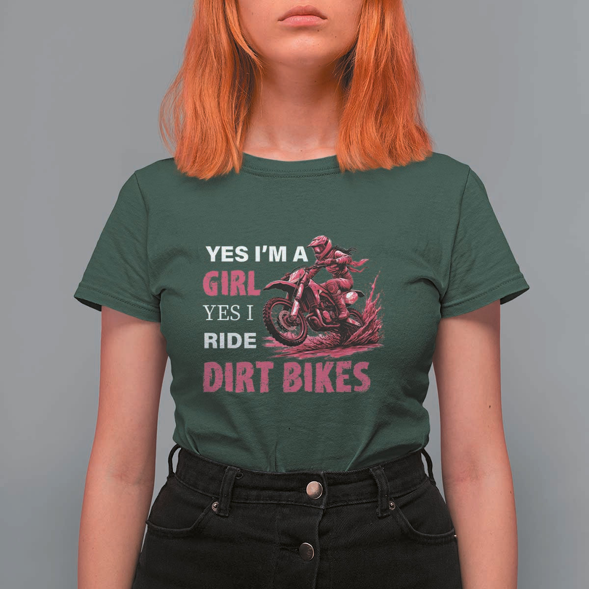 Yes I'm A Girl Yes I Ride Dirt Bikes T Shirt For Women Motocross Biker - Wonder Print Shop