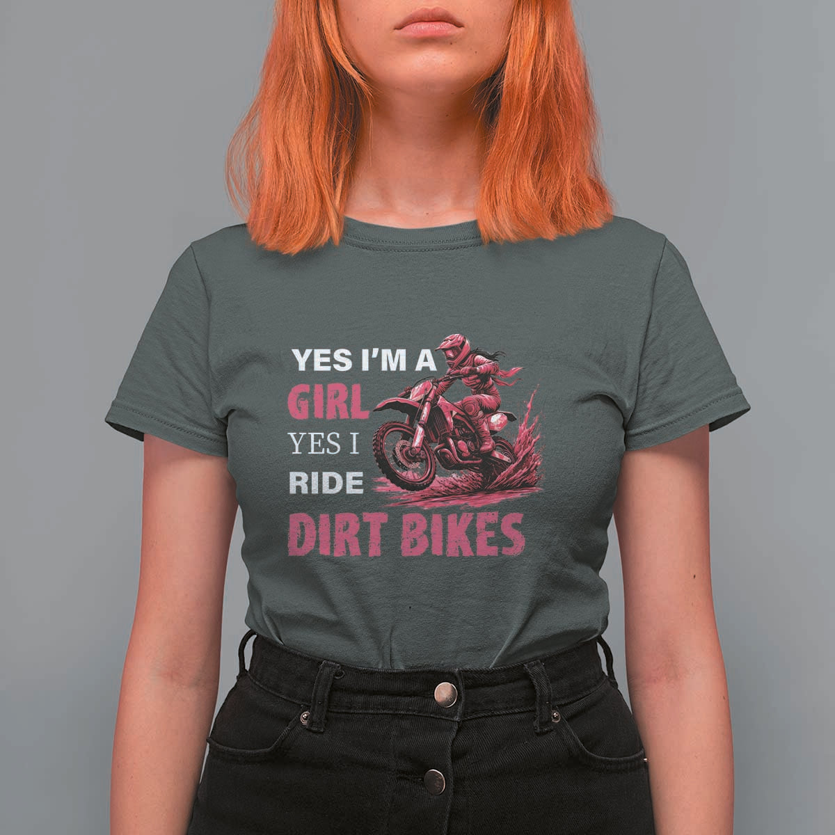 Yes I'm A Girl Yes I Ride Dirt Bikes T Shirt For Women Motocross Biker - Wonder Print Shop