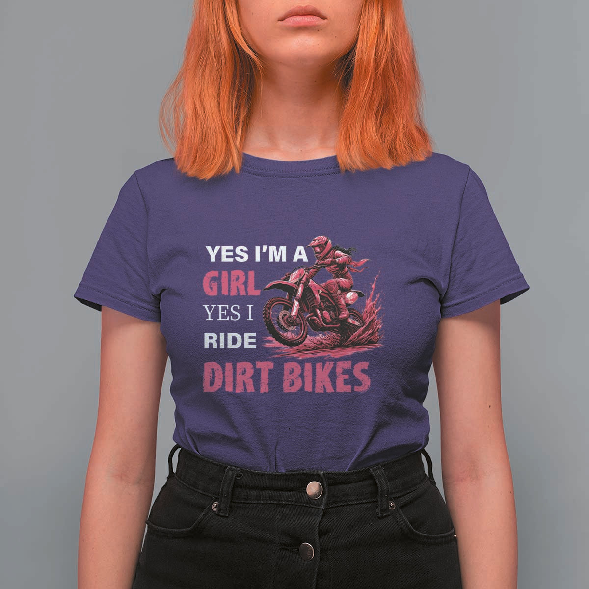 Yes I'm A Girl Yes I Ride Dirt Bikes T Shirt For Women Motocross Biker - Wonder Print Shop