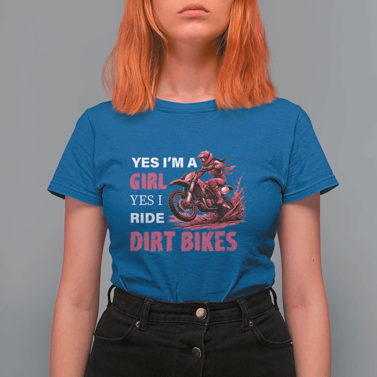 Yes I'm A Girl Yes I Ride Dirt Bikes T Shirt For Women Motocross Biker - Wonder Print Shop