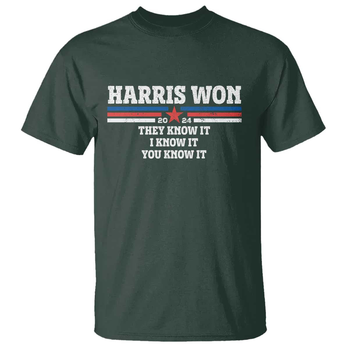 Harris Won 2024 T Shirt They I And You Know It US Election - Wonder Print Shop
